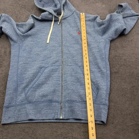 polo Ralph Lauren mens hoodie full zip blue jacket size large pony embroidered - Picture 9 of 12